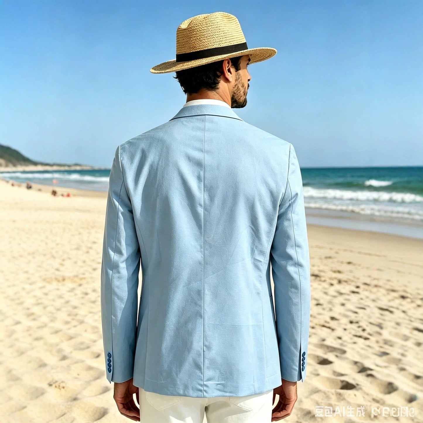 Mens Thin Casual Linen Business Suit Jacket