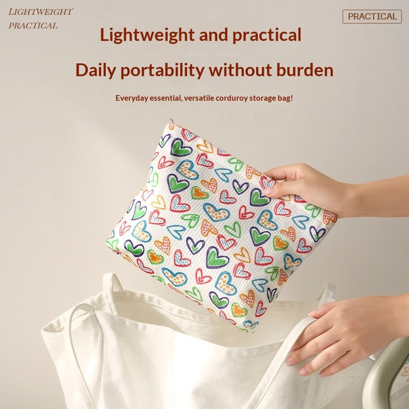 New Corduroy Clutch Cosmetic Bag For Women