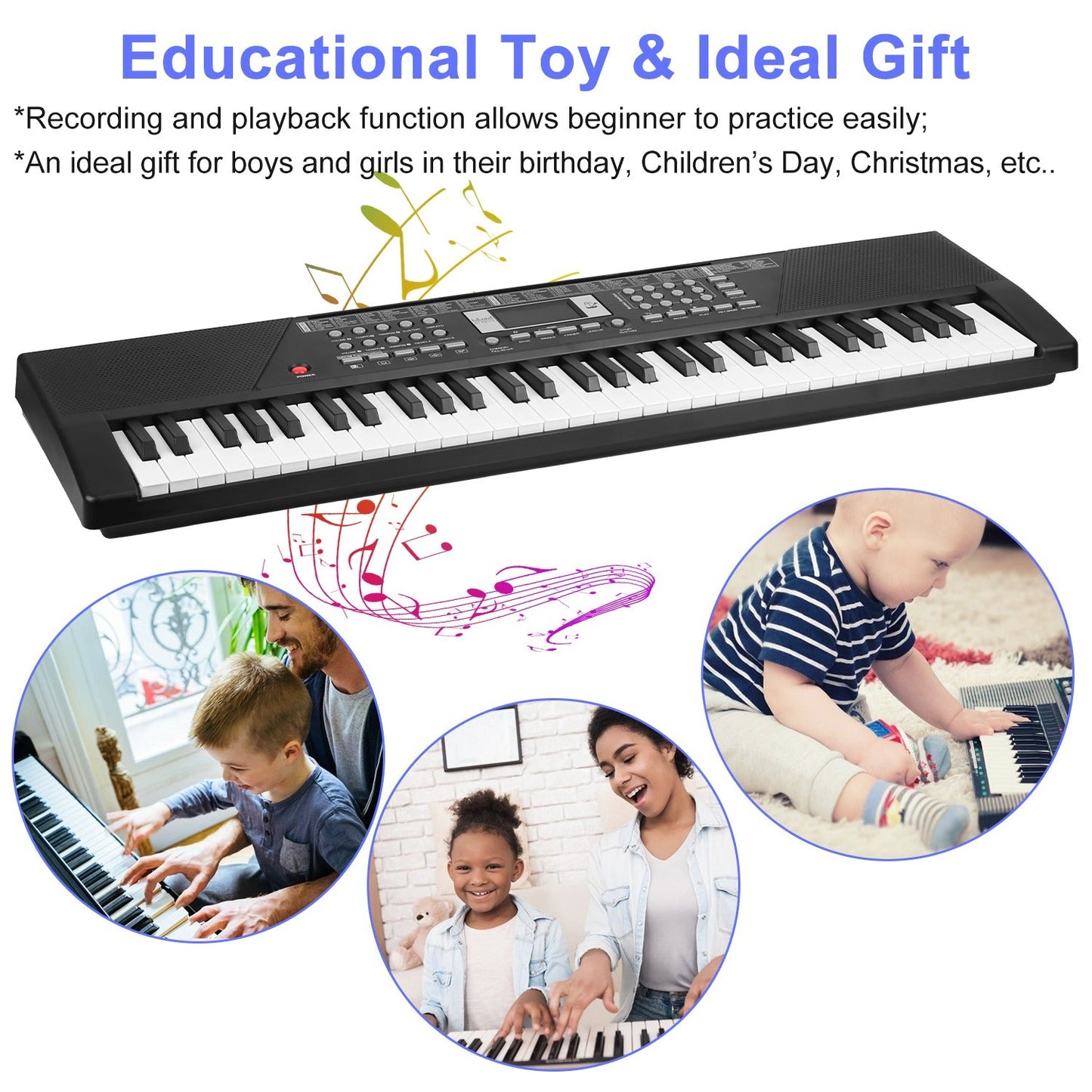 GBruno 61 Keys Digital Music Keyboard