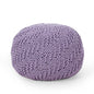 Bordeaux - Knitted Round Pouf Ottoman
