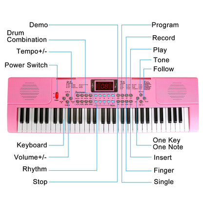 GBruno 61 Keys Digital Music Electronic Keyboard