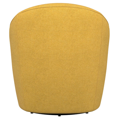 Leon Upholstered Barrel Accent Swivel Chair Mustard Yellow