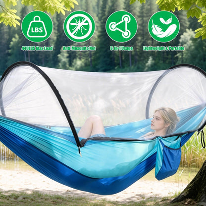 Camping Hammock with Mosquito Net - 440lbs Capacity Portable