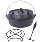 Pre-Seasoned Cast Dutch Oven with Skillet Lid and Pot Rack