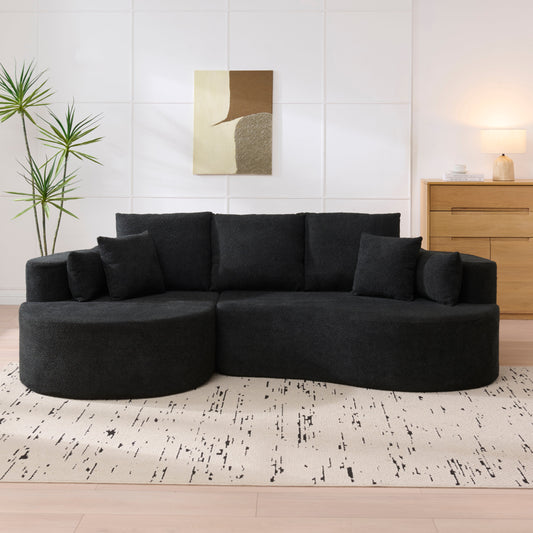 106 in. 2-Piece Fabric Cloud Curved Sectional Boucle Sofa with Chaise Lounge
