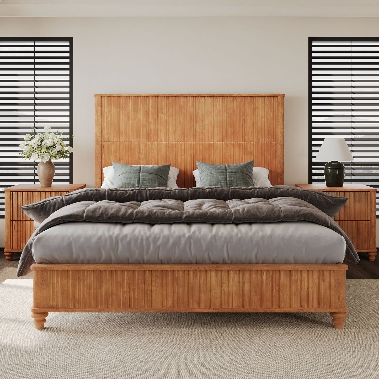 3 Piece Bedroom Set & Bed And 2 Nightstands