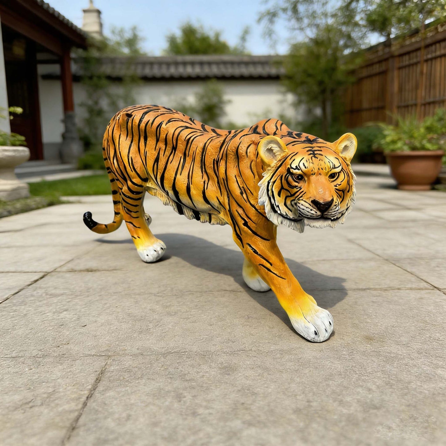 Simulated Tiger Resin Garden Statue