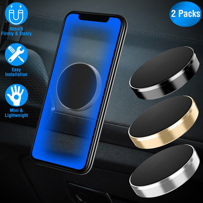 2 Pack Universal Magnetic Car Mounts Dashboard Magnetic Phone Holder Stand Fit for iPhone Galaxy Most Smartphones
