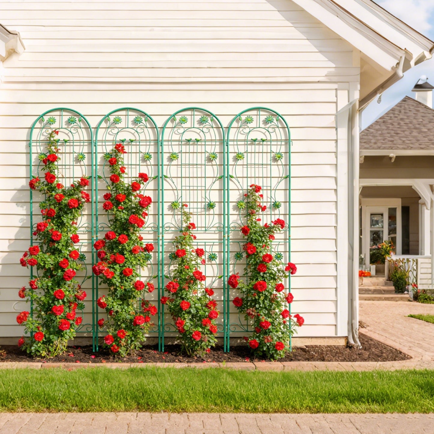 Metal Garden Trellis Rustproof Trellis For Climbing Plant Outdoor Flower Support