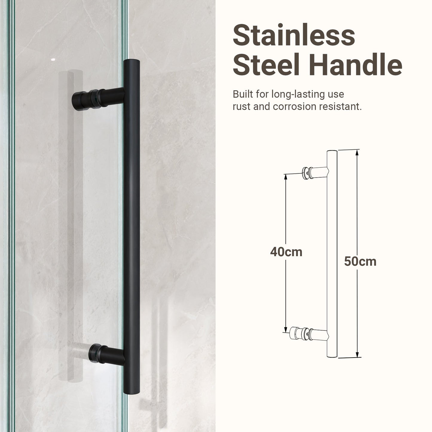 56-60"W x 72"H Frameless Single Sliding Shower Door