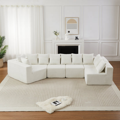 151.6-Inch Extra-Large L-Shaped Chenille Sectional Sofa