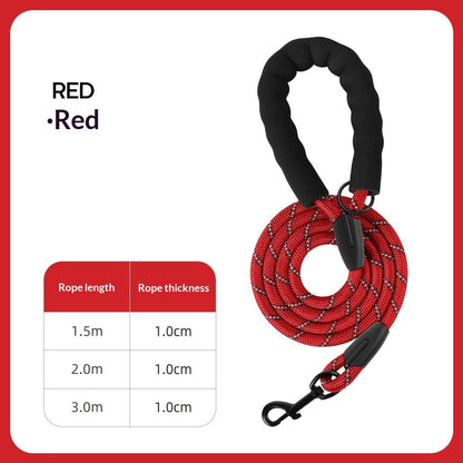 Thickened Reflective Dog Leash - Durable Nylon Pet Walking Lead for Medium Large Dogs