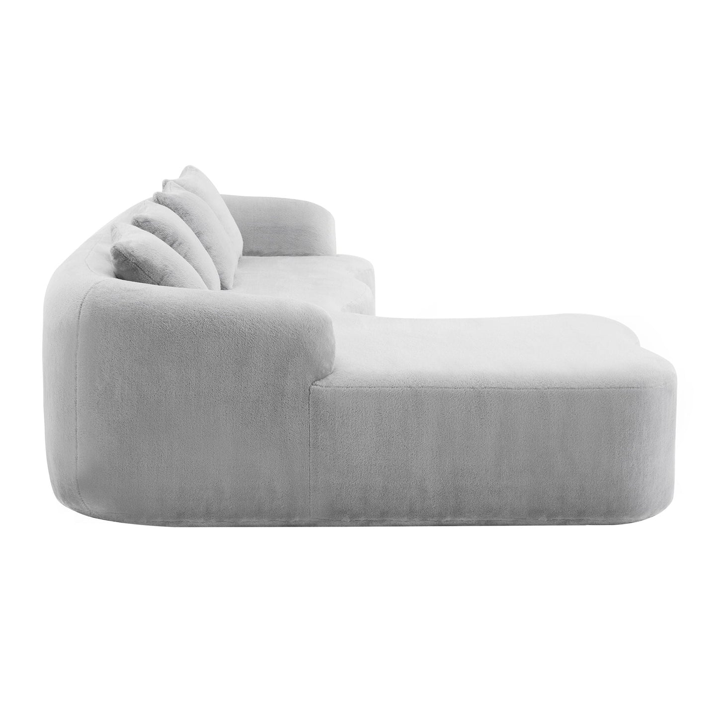 Modular L-Shape Sectional Sofa With Curved Chaise