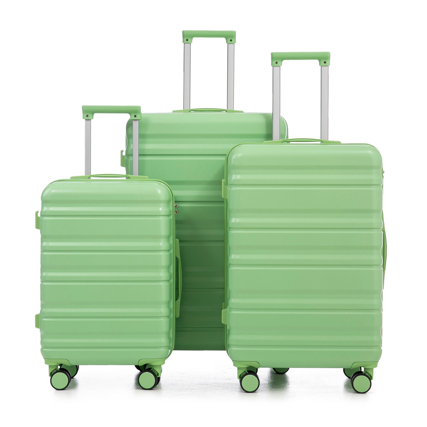 HIFINE Tourist 3-Piece Spinner Wheel Luggage Set in Green