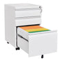 Contemporary 3 Drawer Mobile Filing Cabinet With Lock, Metal Office Storage For Legal / Letter Size