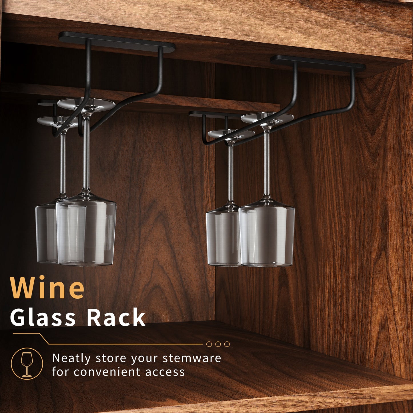 53.2" Fluted Buffet Wine Cabinet with Mini Fridge Nook (Fridge Not Included)