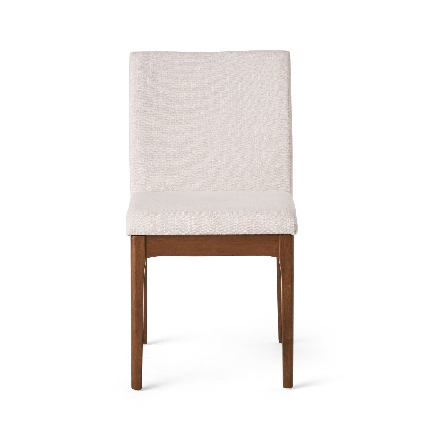 5 Piece Dining Set With Table And Upholstered Chairs - Light Beige / Walnut
