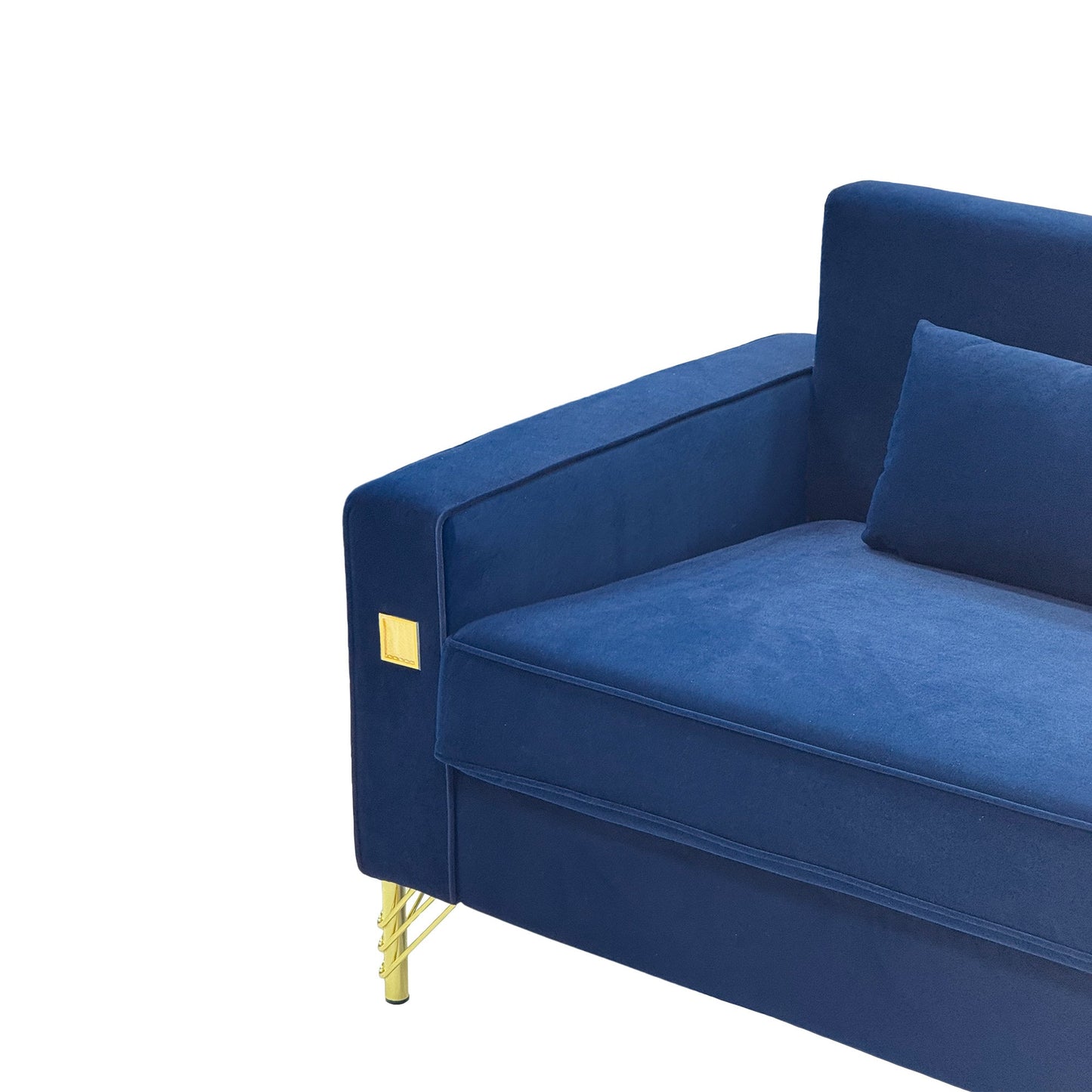 Luxury Velvet Sofa with Gold Accents