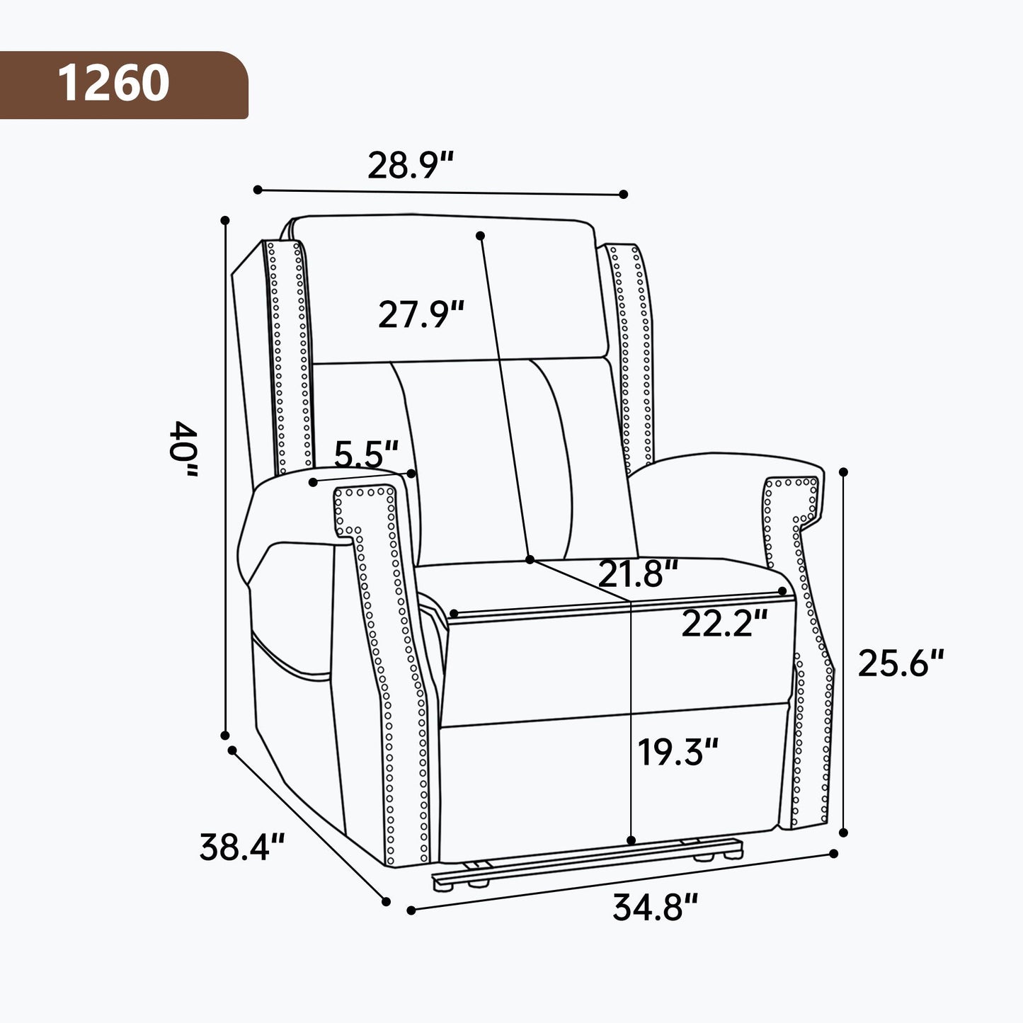 Manual Recliner Chair  With Heavy Duty Motion Mechanism, 8 Vibrating Nodes And 3 Massage Modes For Living Room