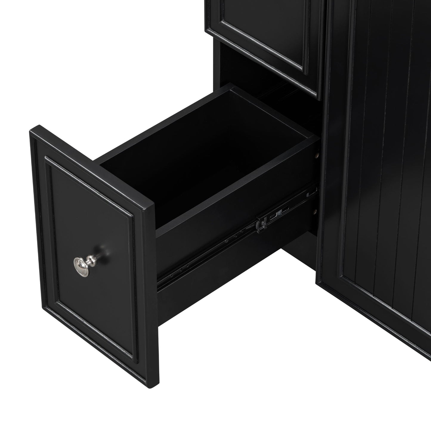Transitional Style Bathroom Vanity Cabinet With Ceramic Sink