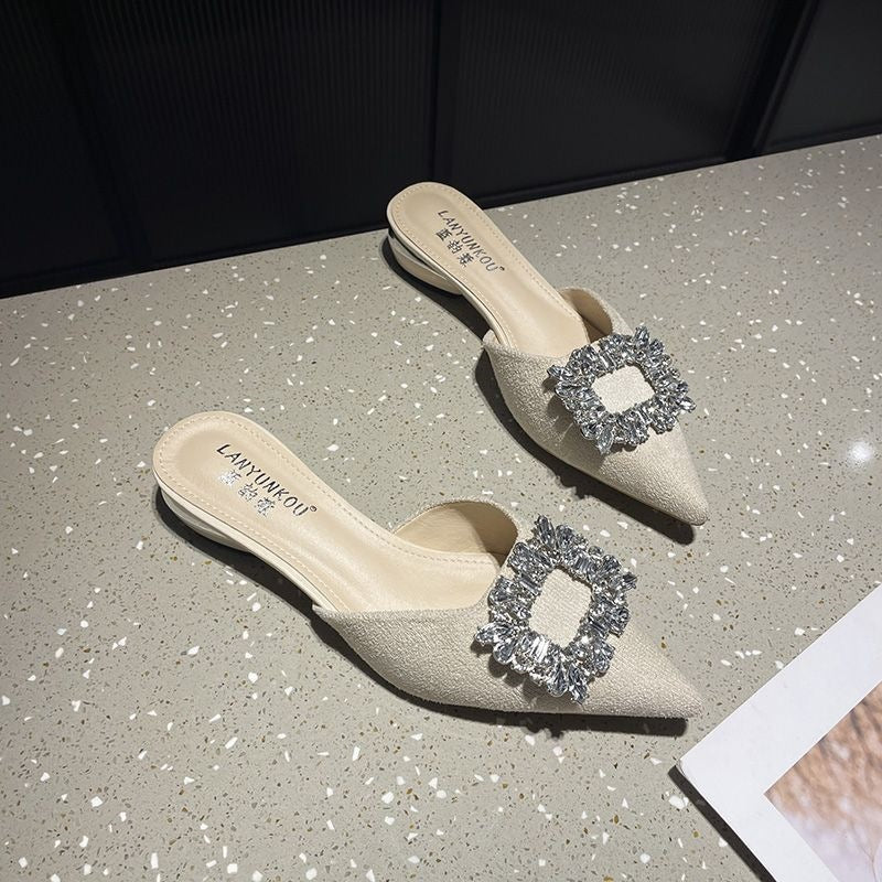 SpringSummer New Closed-toe Half-slipper For Women