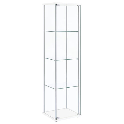 Bellatrix 3-shelf Clear Glass Curio Cabinet White