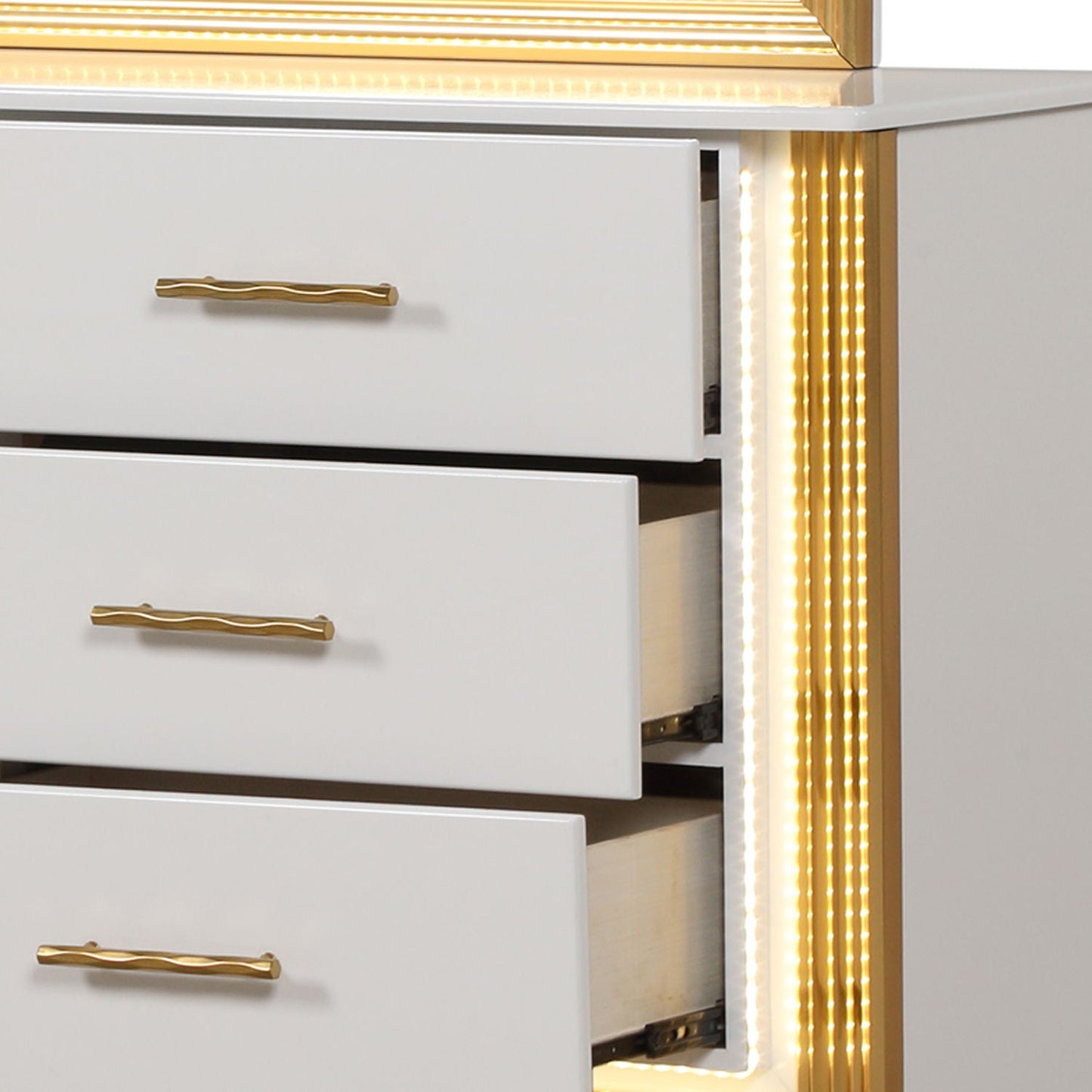 Obsession - 6 Drawer LED Dresser - White