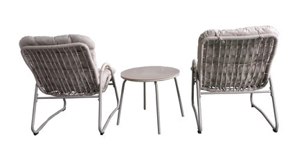Outdoor Iron Framed Wicker 3-Piece Patio Set