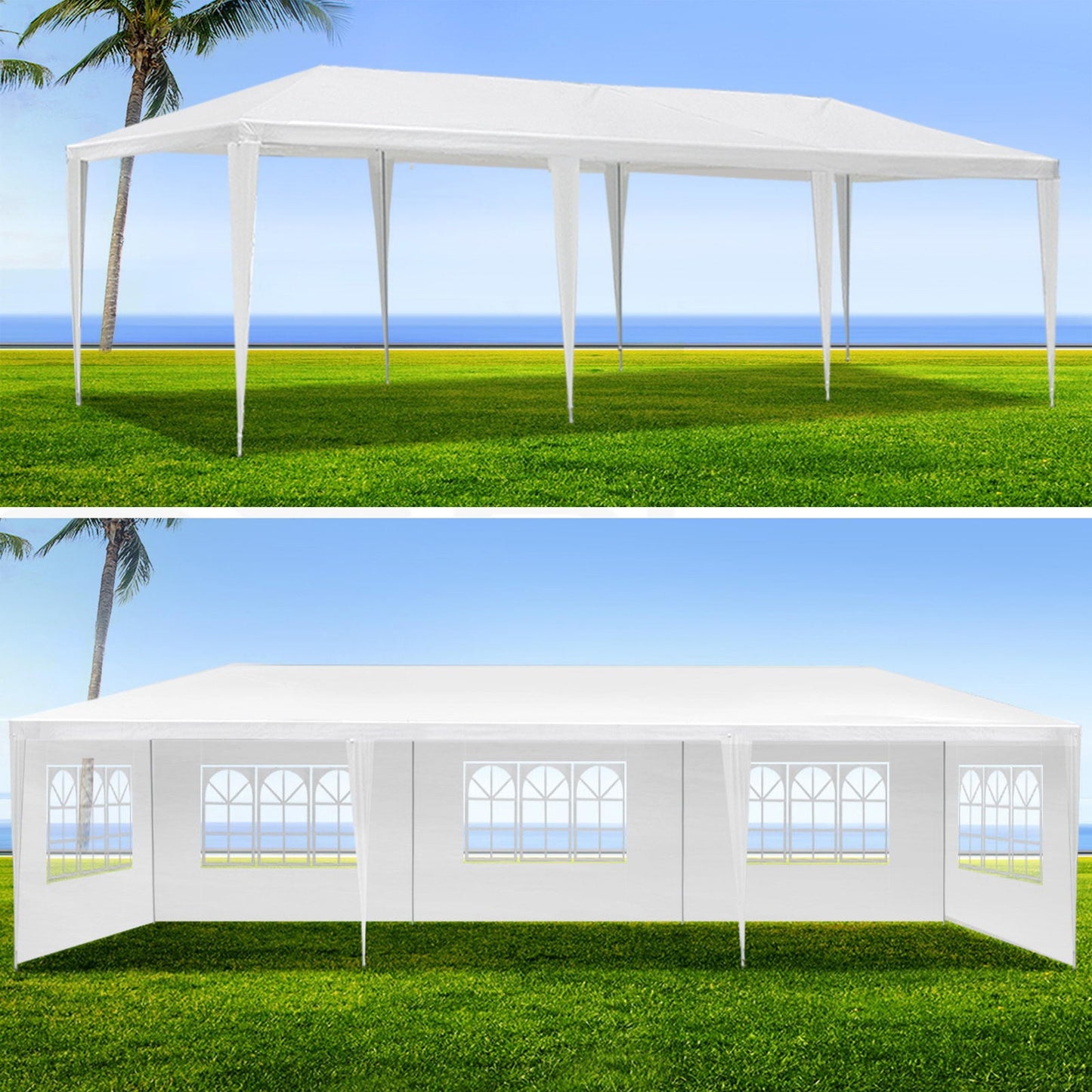 10x30' Outdoor Garden Gazebo Wedding Party Tent Canopy with 8 Removable Sidewalls
