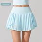 New Pleated Sports Skirt High Waist Lined Pocket Anti-running Badminton Skirt Built-in Yoga Running Tennis Skirt