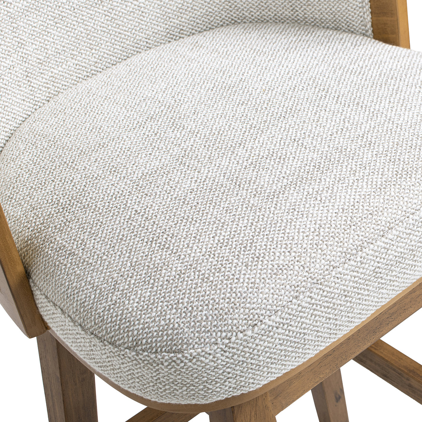 Bahama 30' Cane Rattan High-Back Swivel Bar Stool with Recessed Arms, Two-Tone Neutral Gray Polyester Wool Blend