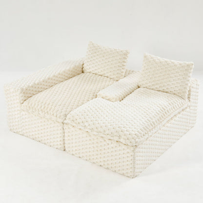 Modular Sofa, Convertible Twin Seat With Chaise Lounge