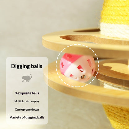 Cat Toy Cat Scratching Ball That Doesn'T Shed Easily, Spinning Bell Ball, Cat Self-Entertainment Toy, Cat Teasing Ball, Boredom-Relief Pet Supplies