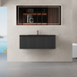 42" Floating Bathroom Vanity with Sink and Striped Storage Cabinet