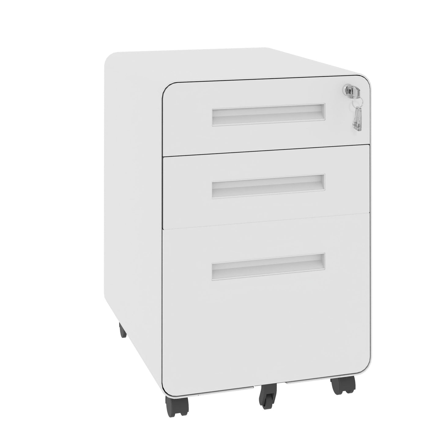3-Drawer Mobile File Cabinet with Lock and Casters
