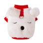 Cute Plush Bear Pet Jacket With Leash Ring, Adorable 3D Bear Face Dog Coat For Small Dogs