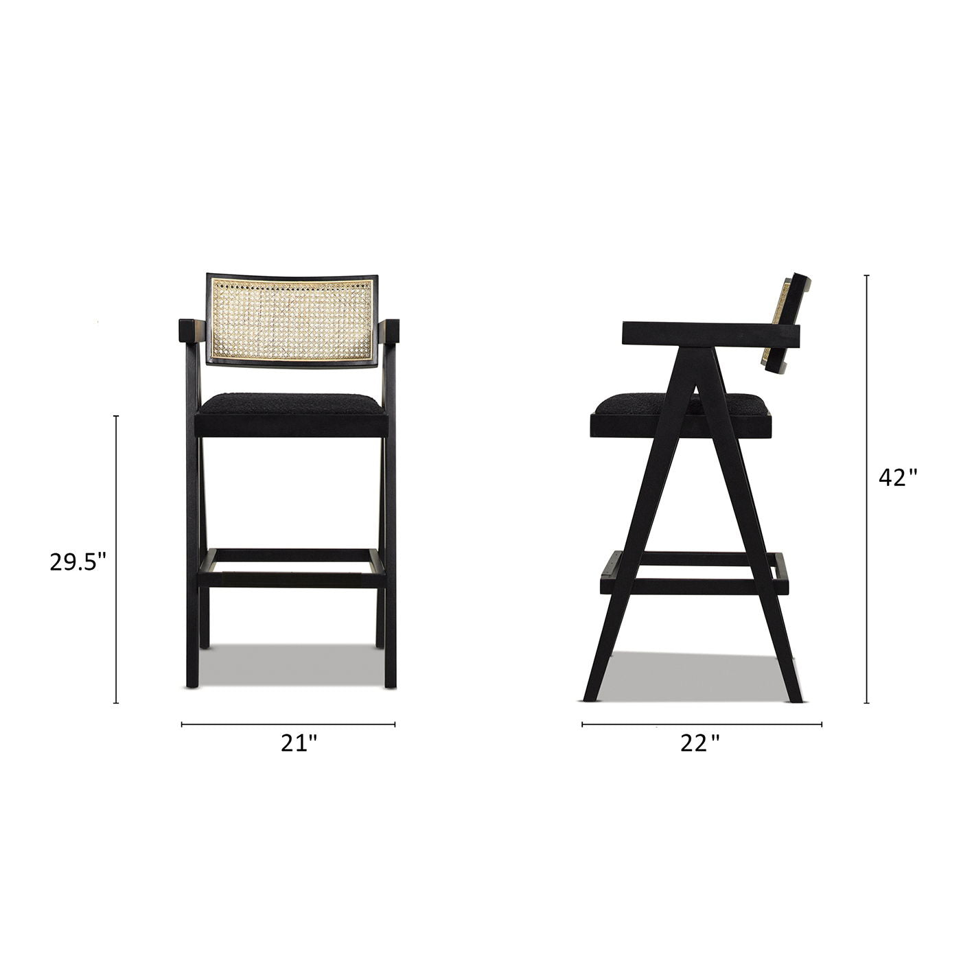 Milan - Modern Webbing Back Stool With Arms (Set of 3)