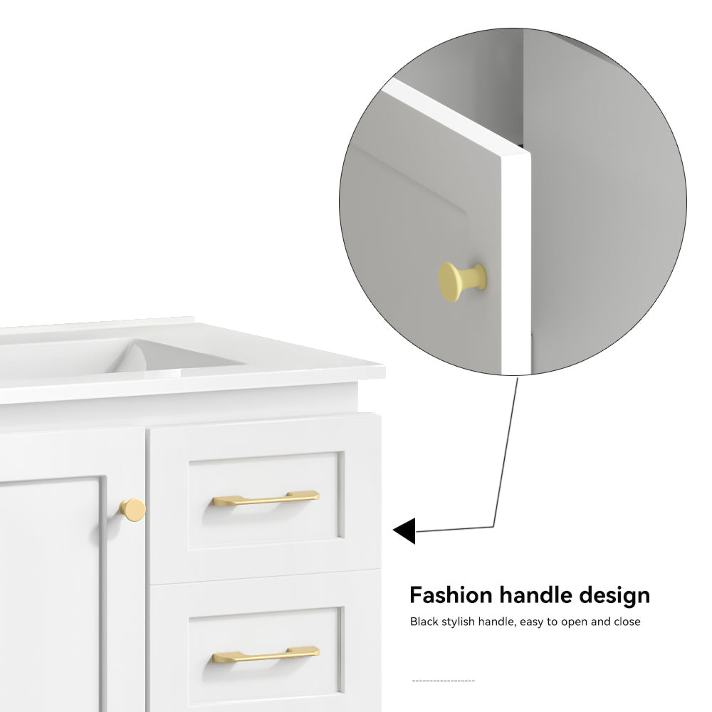 30" White Bathroom Vanity with Abundant Storage