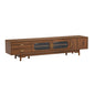 Modern TV Stand With Fluted Glass Doors & 2 Drawers