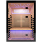 Luxury Double Far Infrared Sauna Room With Epoxy Heating Plates And Starry Sky Lighting - Black / Natural