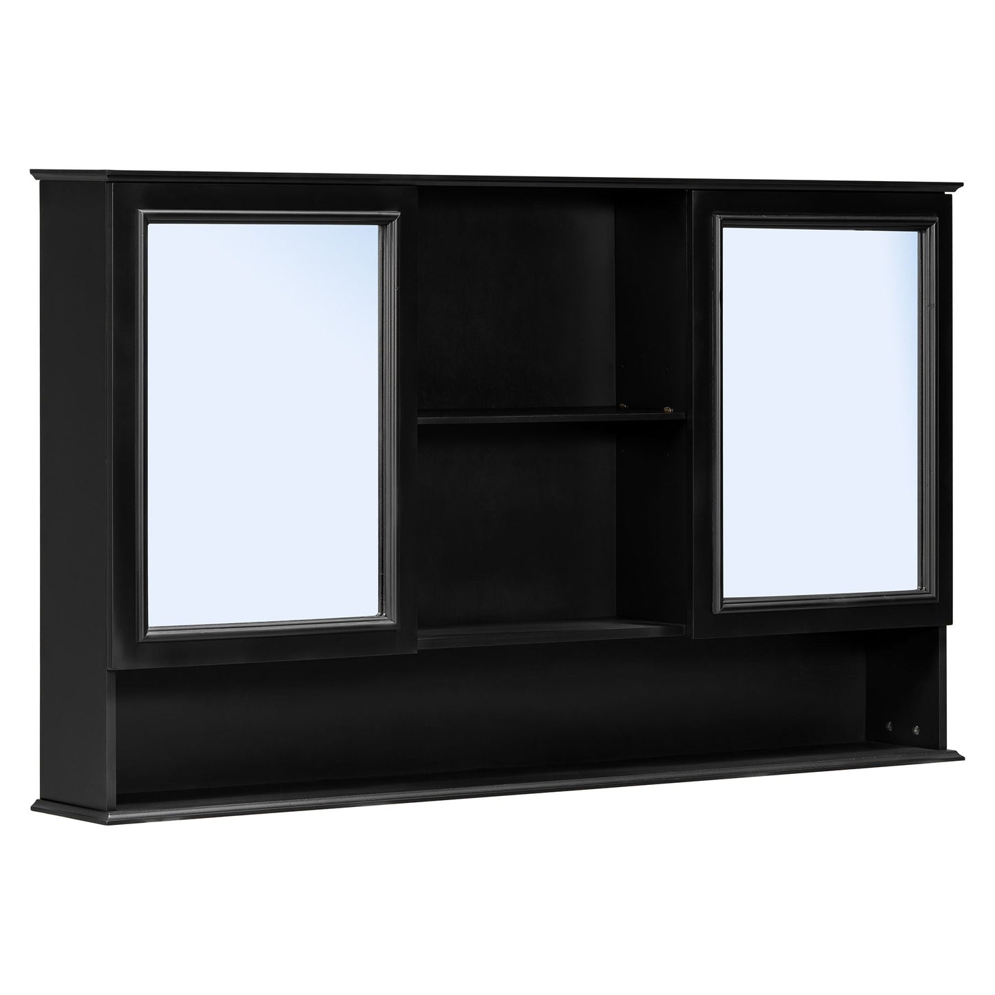 Wall Mounted Bathroom Medicine Cabinet With Double Mirrored Doors