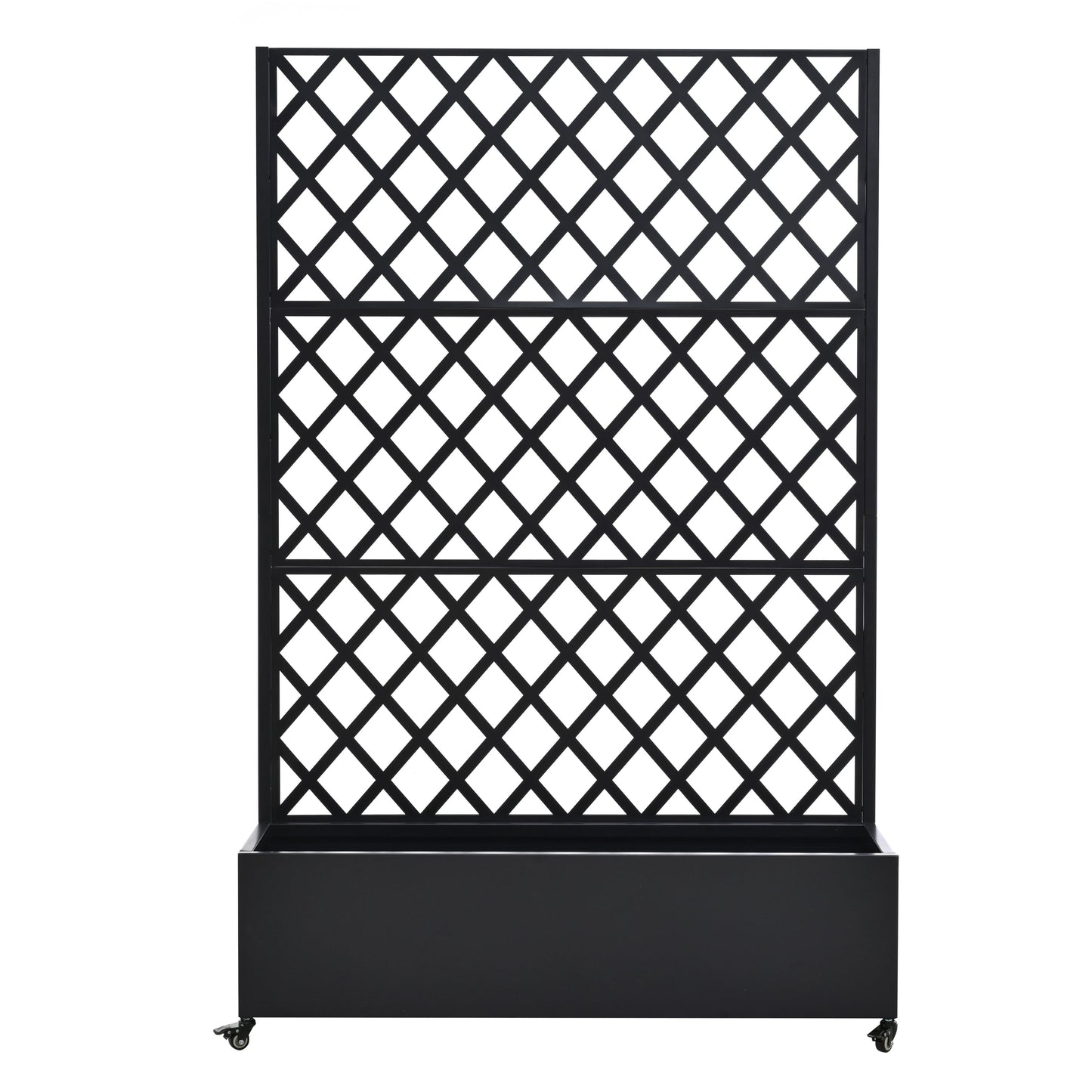Metal Raised Garden Bed with Wheels and Trellis
