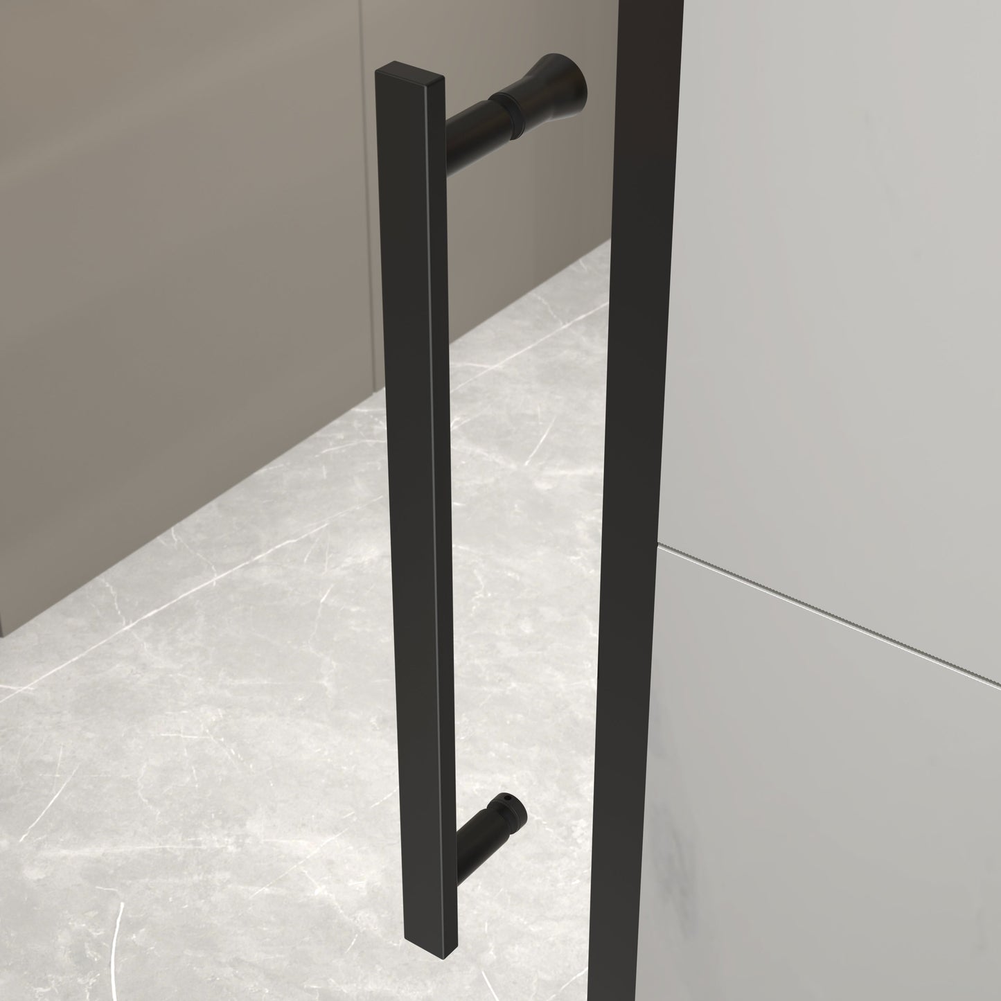50-54"W x 74"H Pivot Shower Door with Matte Tempered Glass Finish