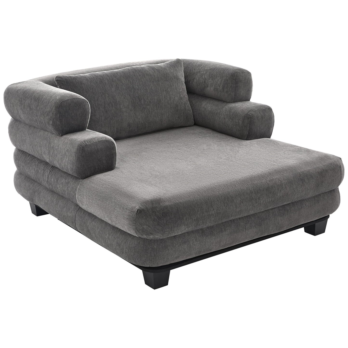 Oversized Chaise Lounge Sofa Bed with Deep Seat and Layered Armrests