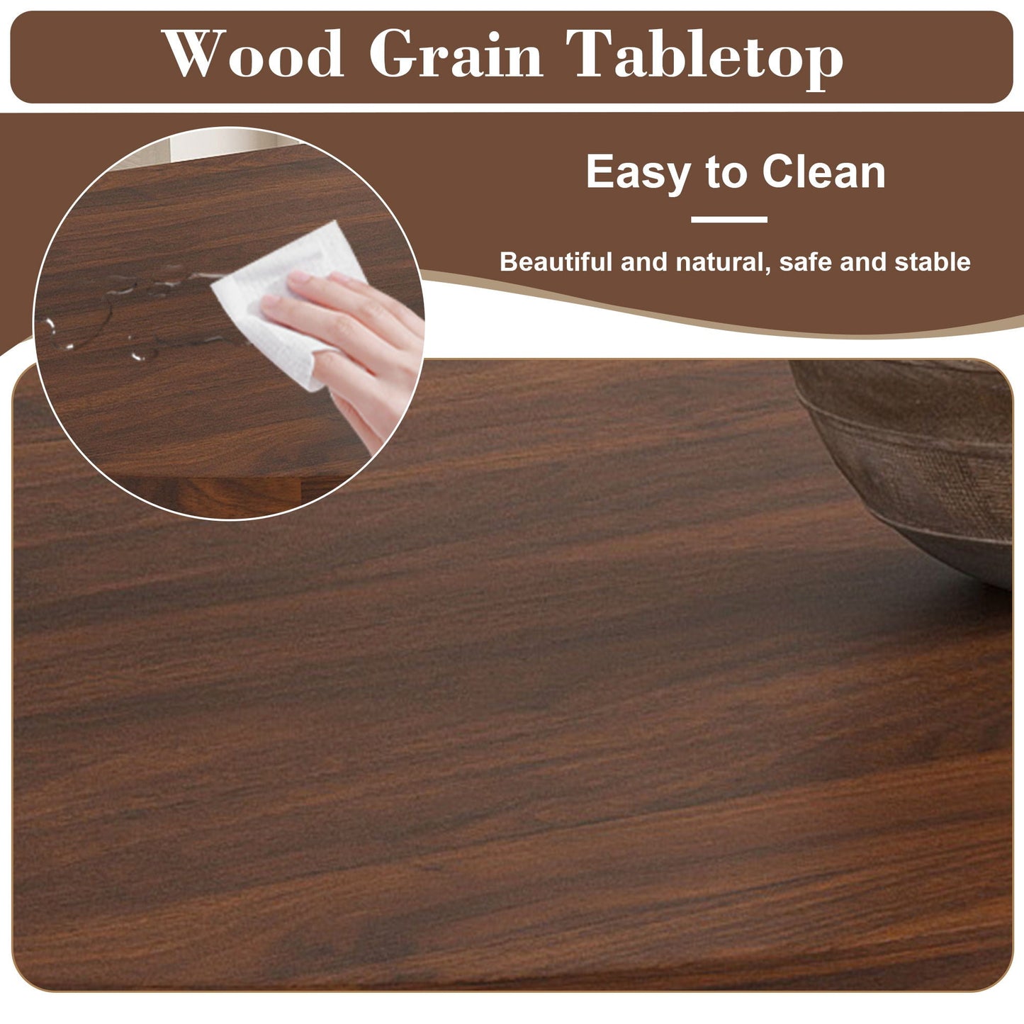 Oval Dining Table Set For 6 With 4 Chairs - Walnut