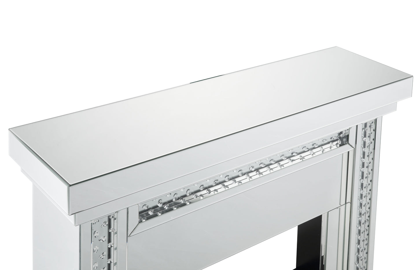 Nysa Mirrored & Faux Crystals Fireplace