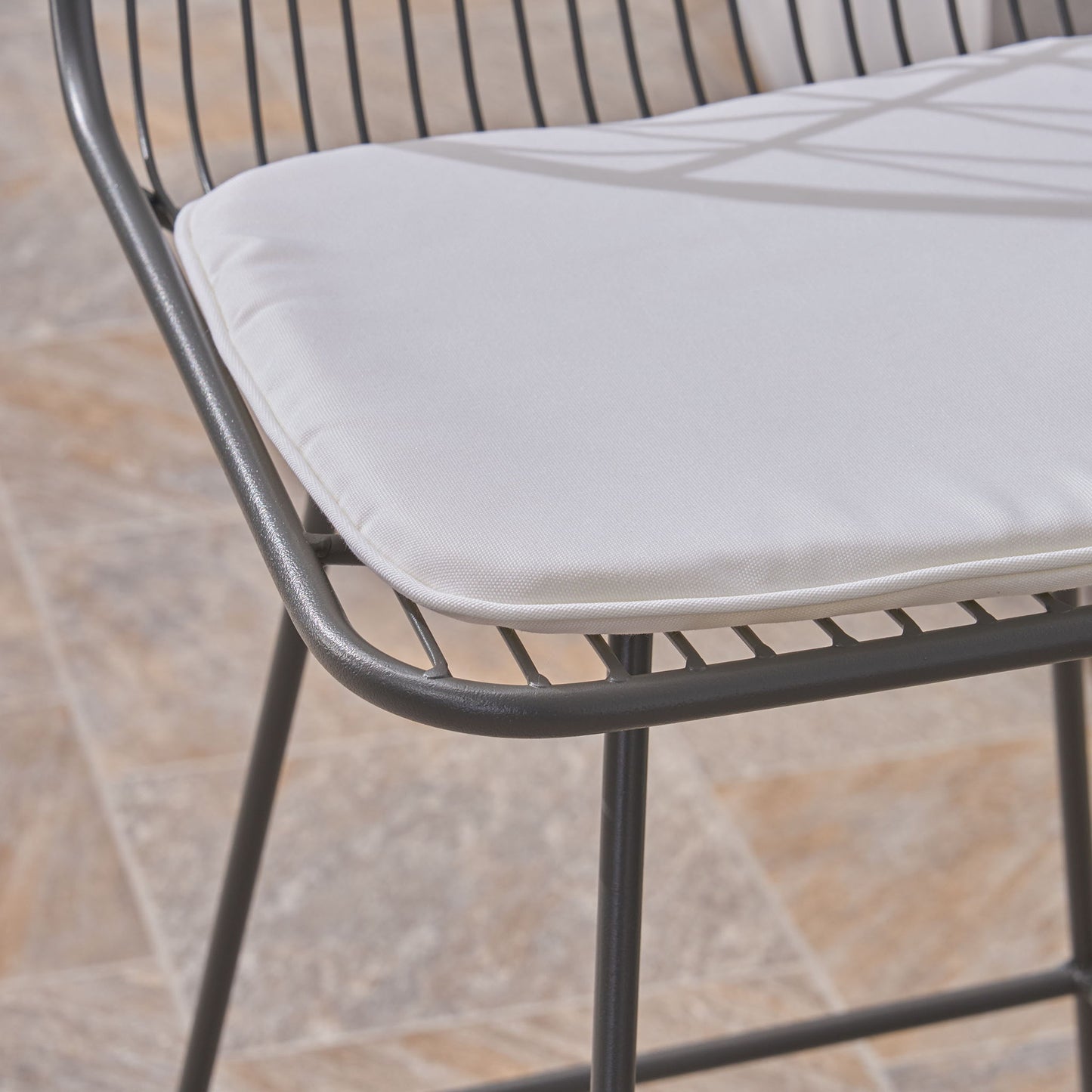 Yearning Iron Counter Stool With Water Resistant Cushion