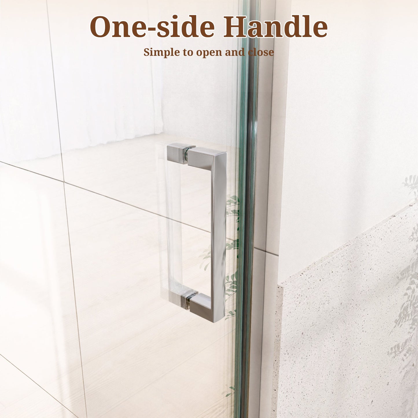 24" W x 72" H Semi-Frameless Circular Pivot Shower Door