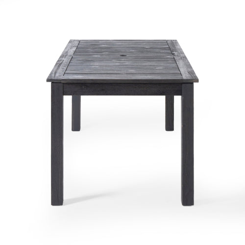 Outdoor Acacia Wood 7 Piece Expandable Dining Set, Sandblasted
