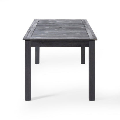 Outdoor Acacia Wood 7 Piece Expandable Dining Set, Sandblasted